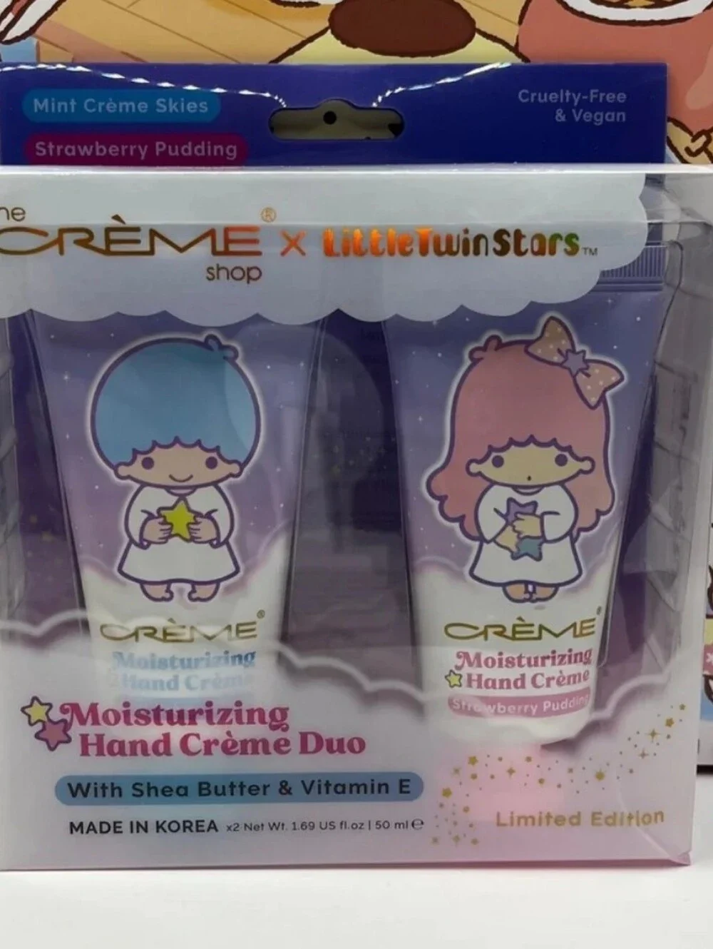 Little Twin Stars Hand Cremes-Mint Creme Skies & Strawberry Pudding-NEW!